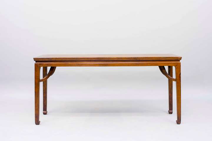 A Huanghuali Wood Long Table with Giant Arm Braces
